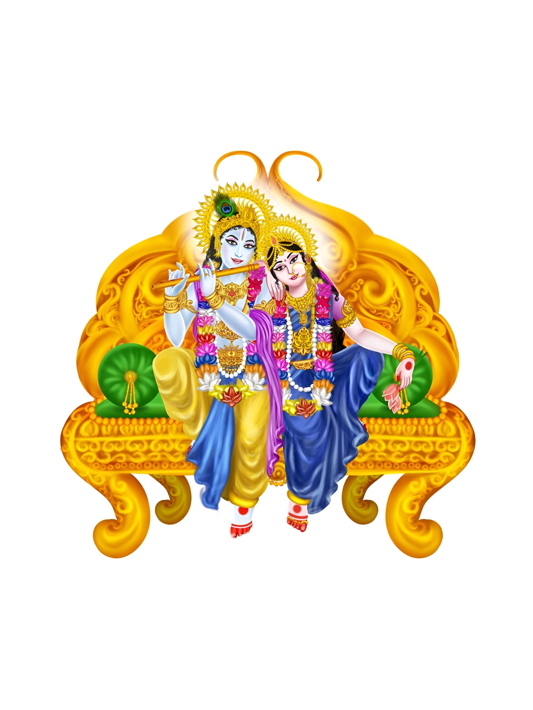 Decor Villa Multicolour Radhe Krishna Wall Sticker