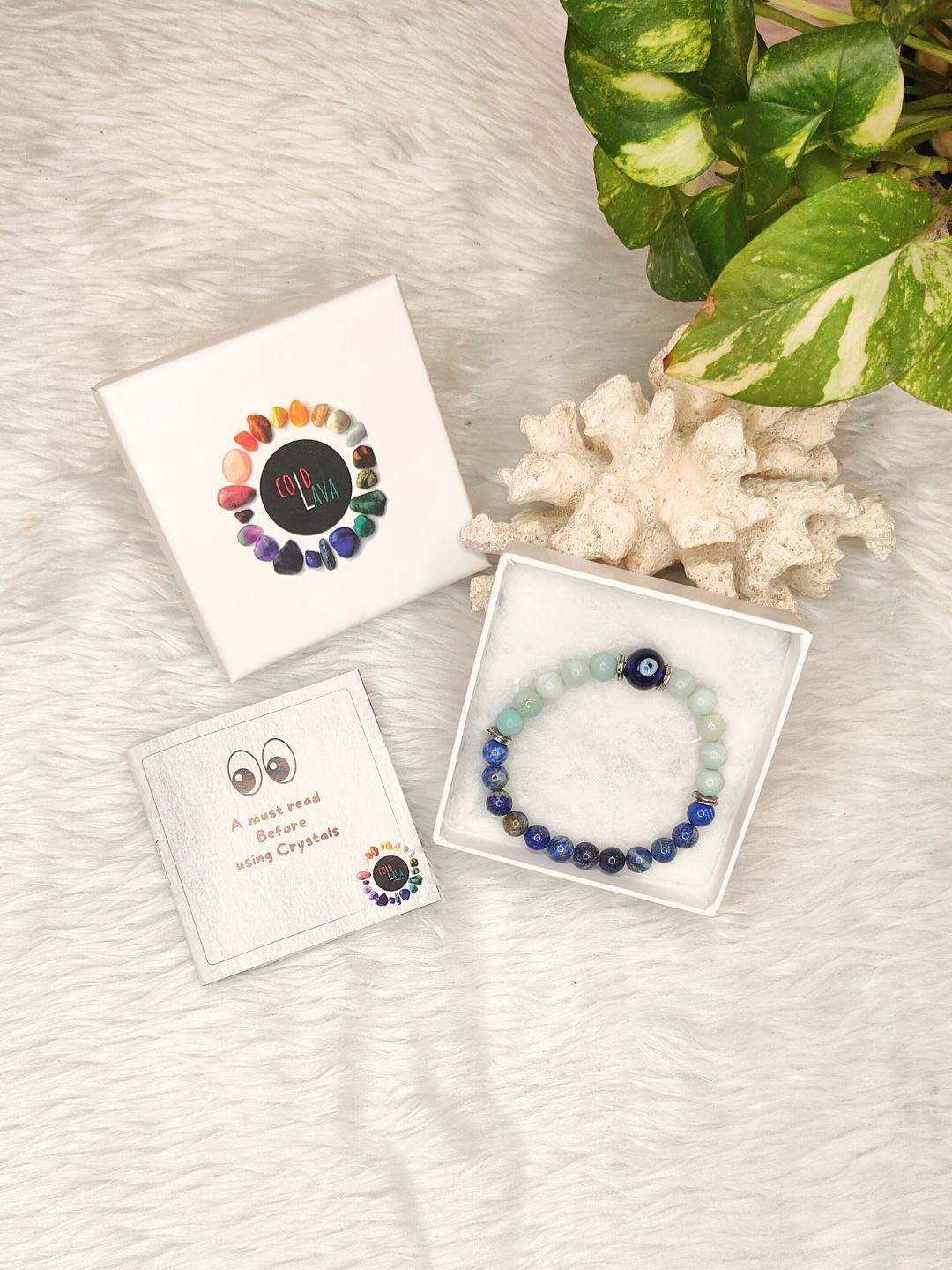 Cold Lava Studio Unisex Crystals Beaded Virgo - Kanya Zodiac Elasticated Bracelet