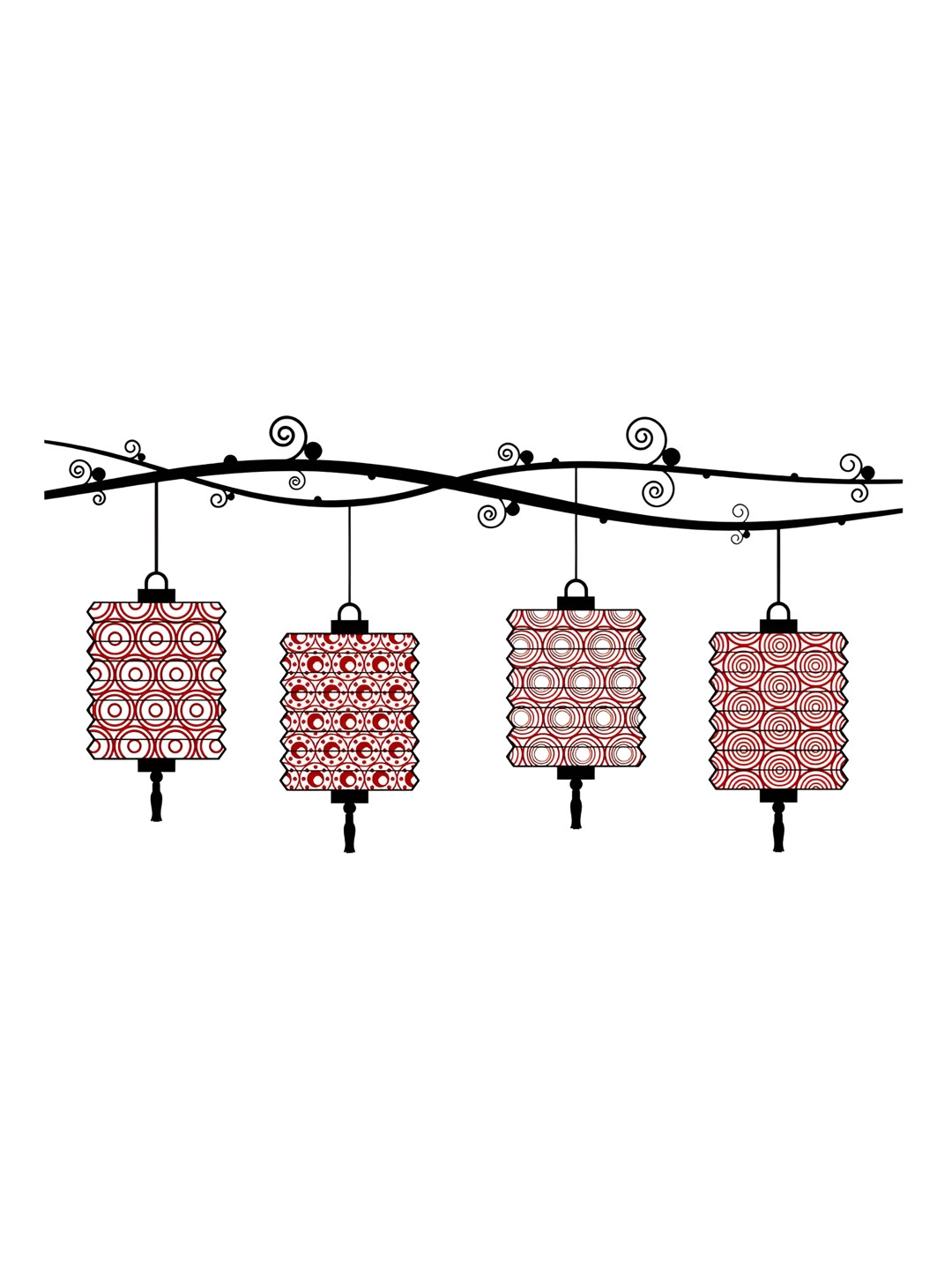 Decor Villa Multicolour RED LAMPS DESIGN Wall Sticker