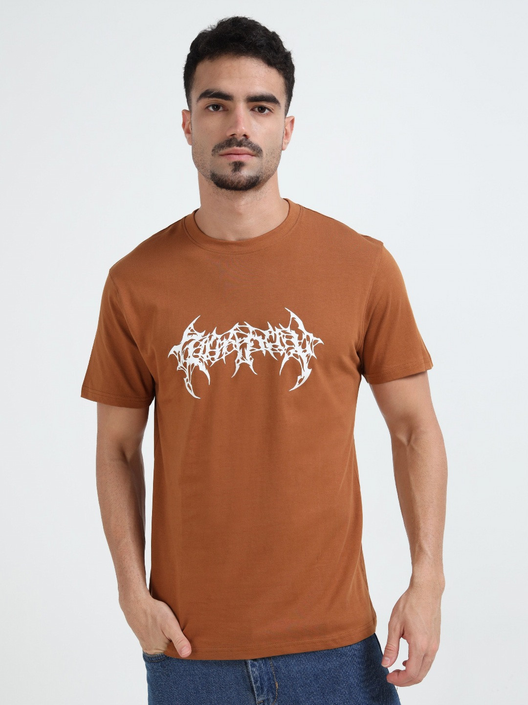 RHINO CULT Graphic Printed Round Neck Cotton T-Shirt