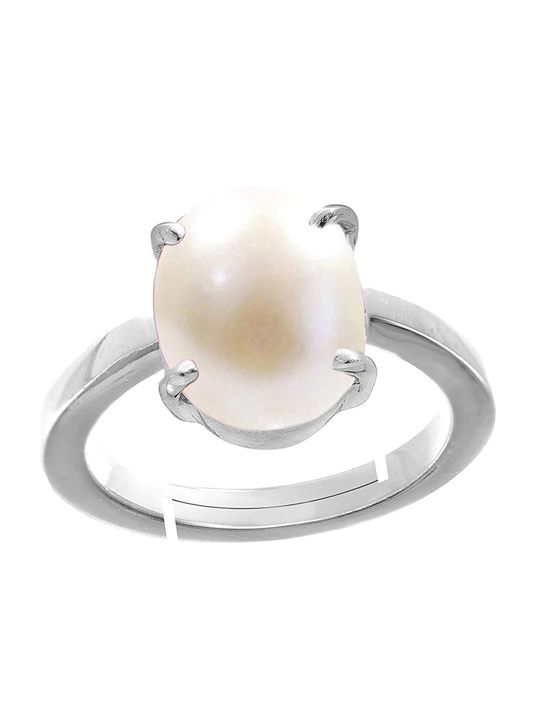 RRVGEM Stone 6.25 KT White Pearl Loose Gemstone Finger Ring