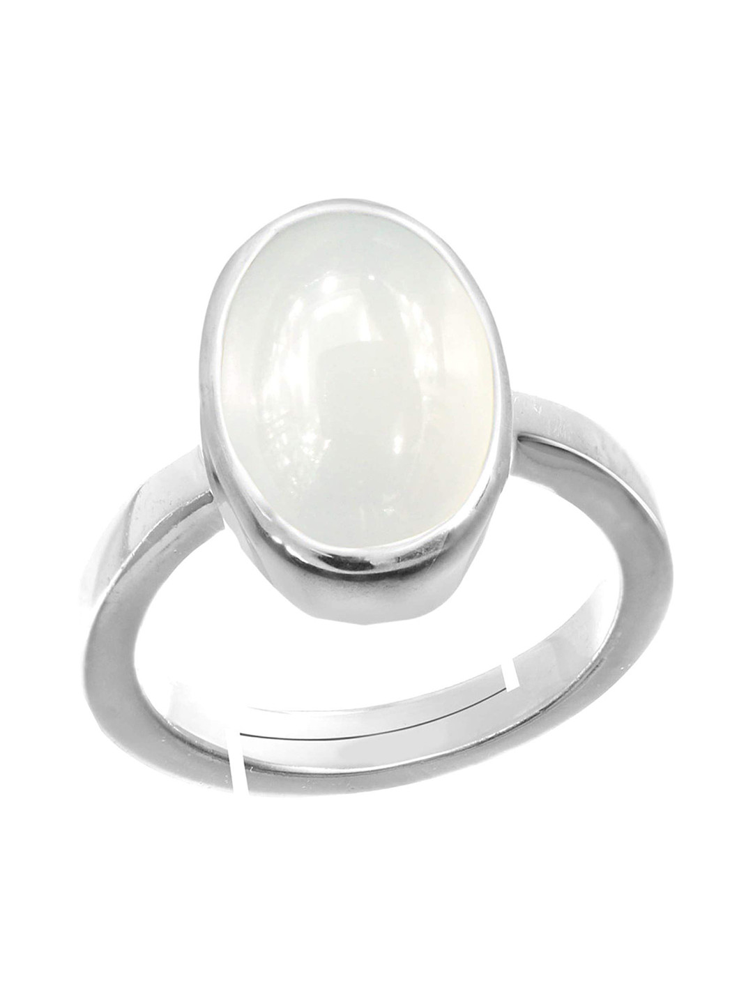 RRVGEM 10.00 KT Unheated Rainbow Moonstone Ring Silver Plated Ring