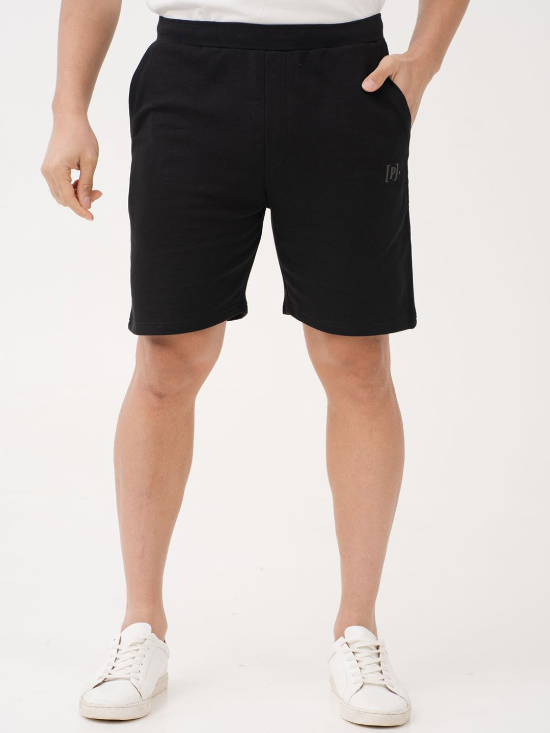 The Pant Project Bonfire Black Relaxed Fit Sweatshorts with Drawstrings