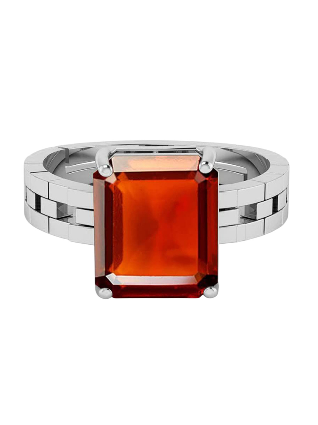 RRVGEM 9.00 KT Gomed Stone Silver Plated Ring