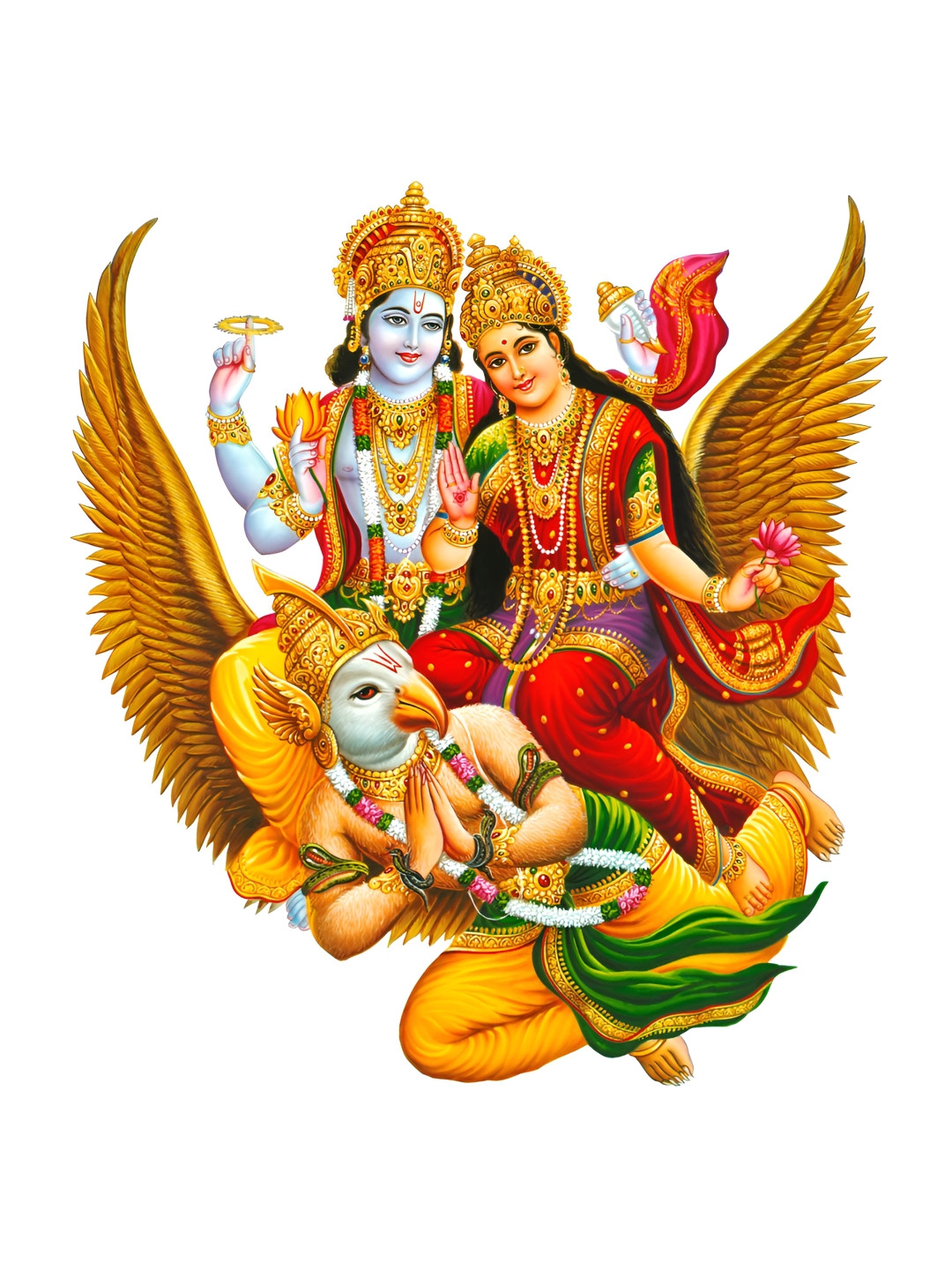 Decor Villa Multicolour Lord Vishnu Wall Sticker