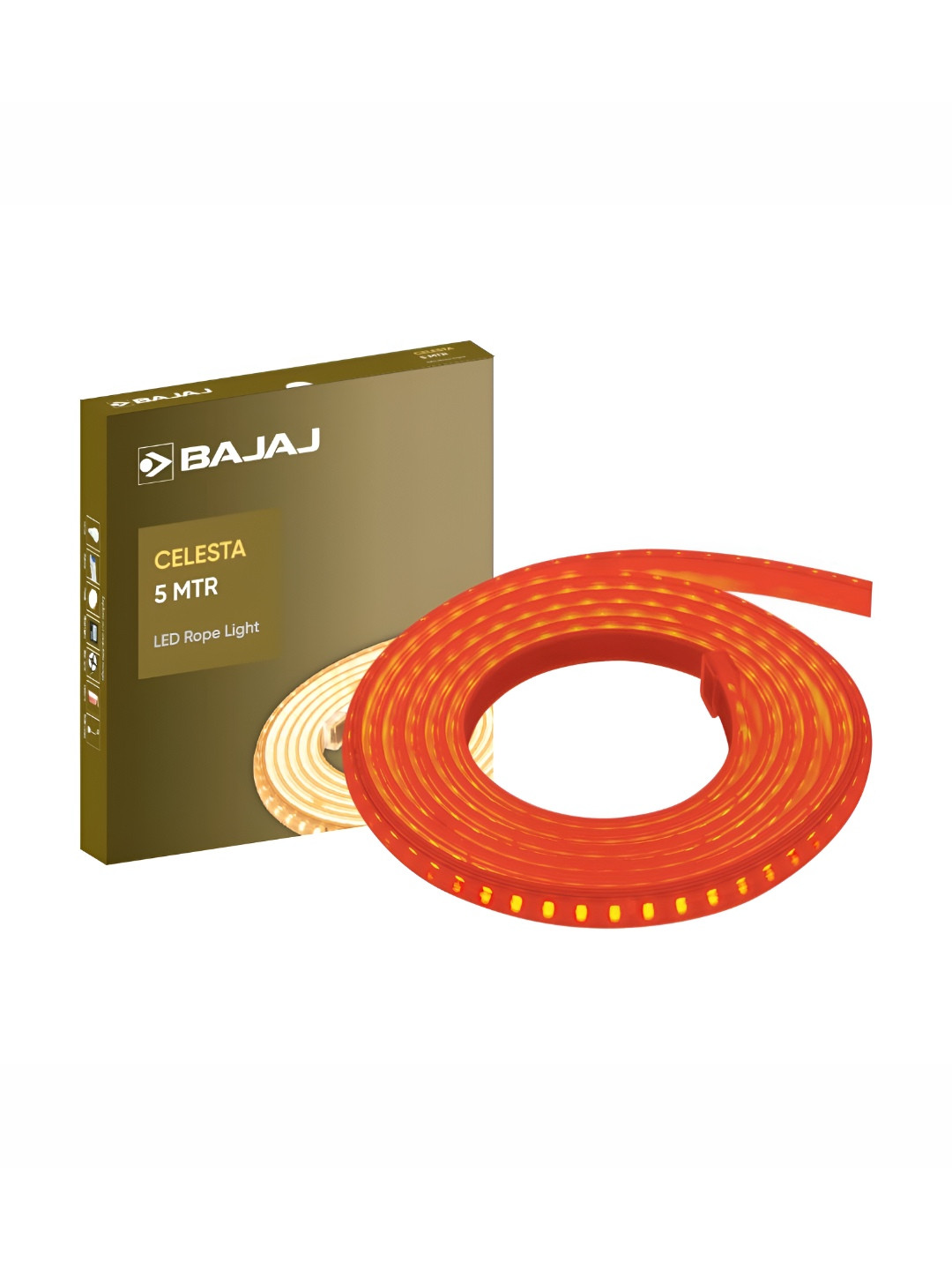 Bajaj Red Celesta LED Rope String Light 120 L 5 m