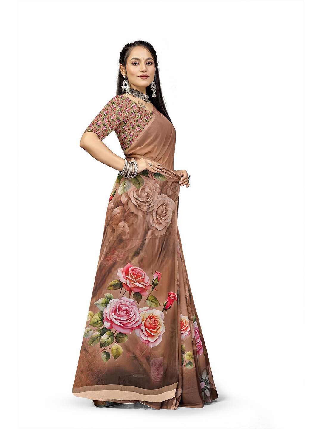 PARVOTSAV Floral Lehenga Saree