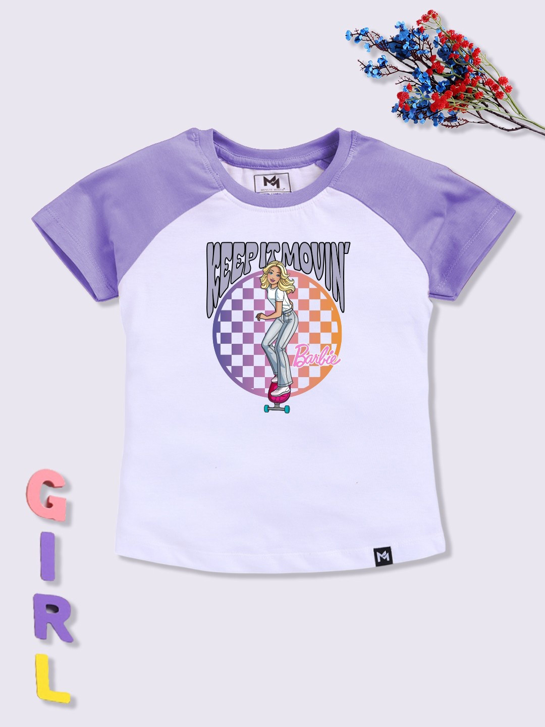 YK X Minute Mirth Girls Printed Cotton T-shirt