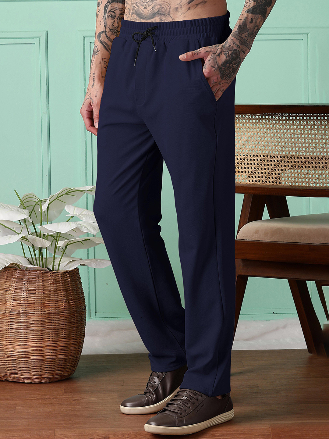 SWADESI STUFF Men Cotton Mid-Rise Track Pant