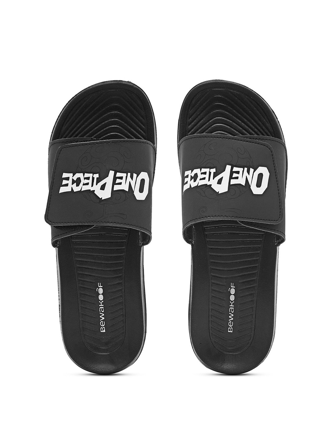 Bewakoof Official One Piece Merchandise Men One Piece Reflective Printed Velcro Sliders