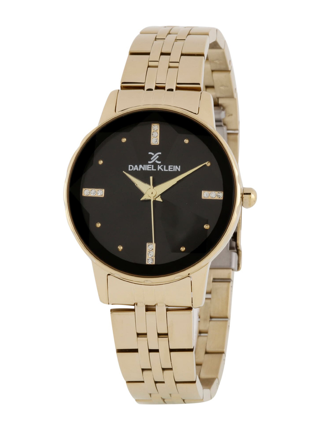Daniel Klein Women Black & Gold-Toned Bracelet Style Analogue Watch DK.1.12795-6
