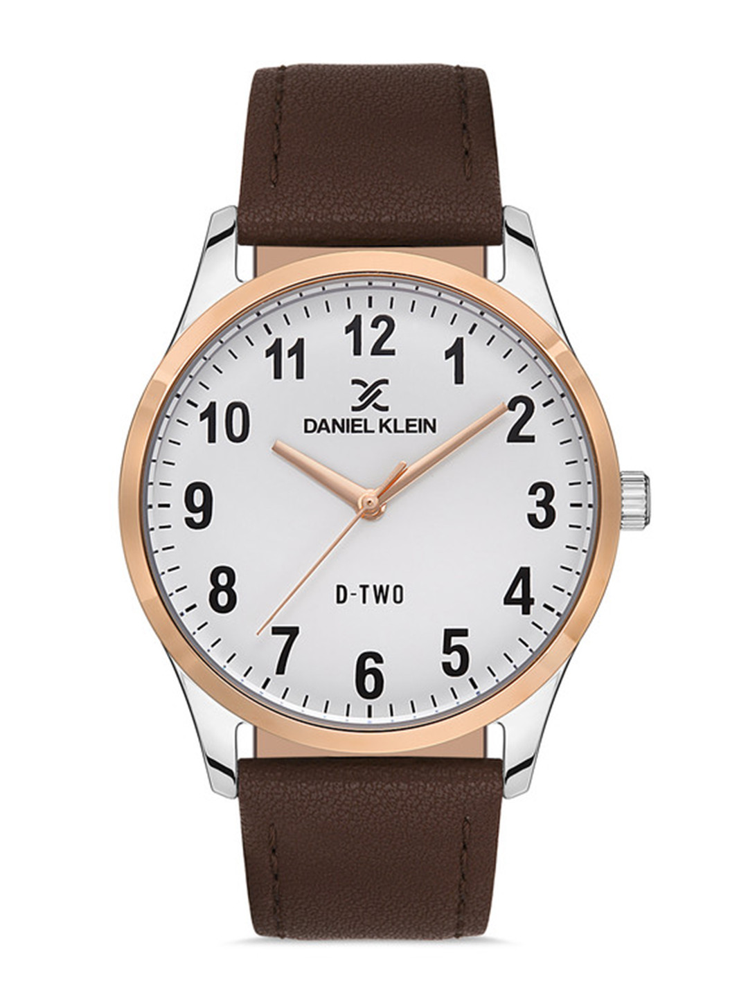 Daniel Klein D-Two Men White Dial & Brown Straps Analogue Watch DK.1.13310-3_OR