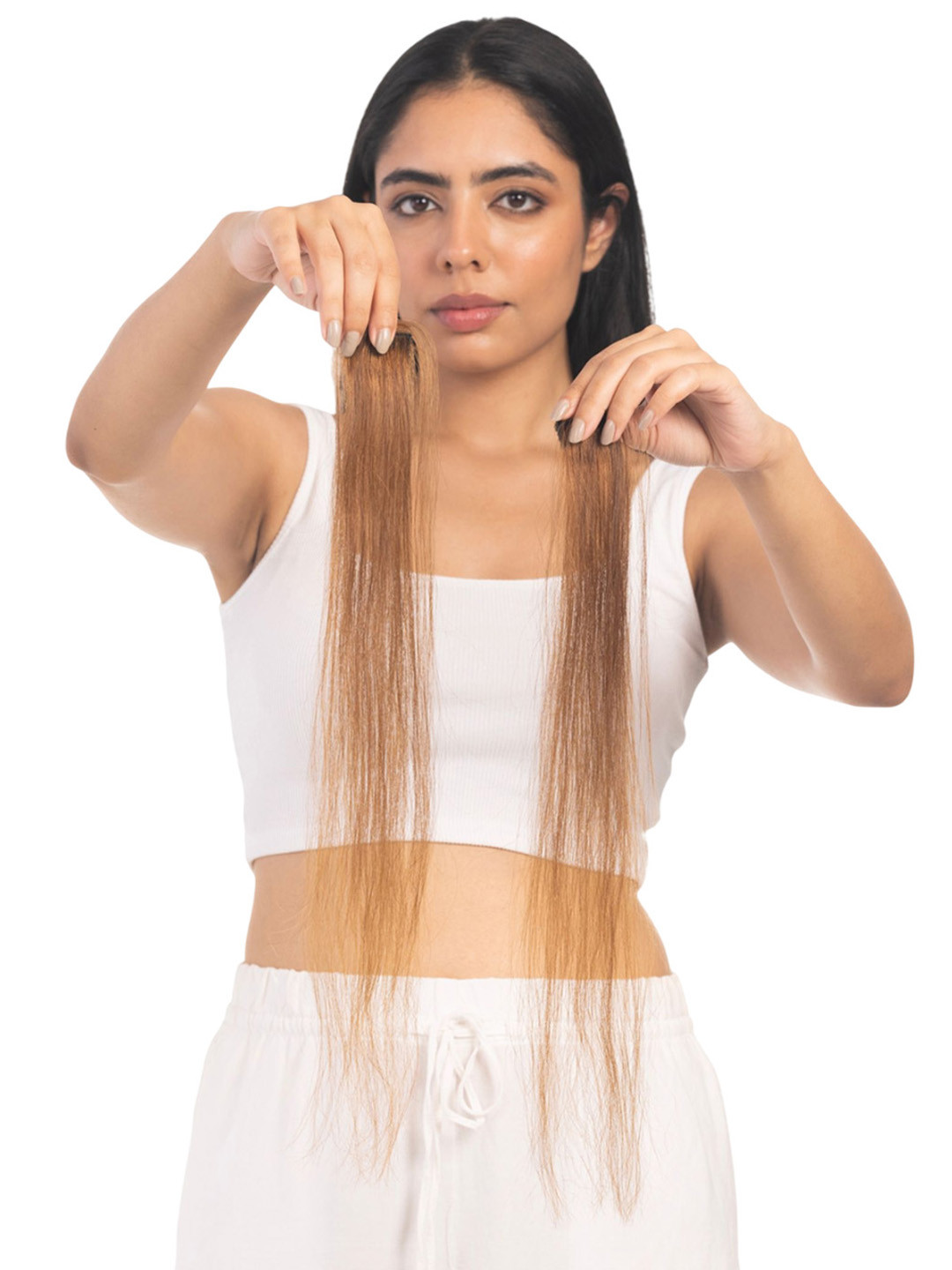 HAIRJOY Set Of 2 Clip In Straight Locks Hair Extension- Brown- 24 Inch