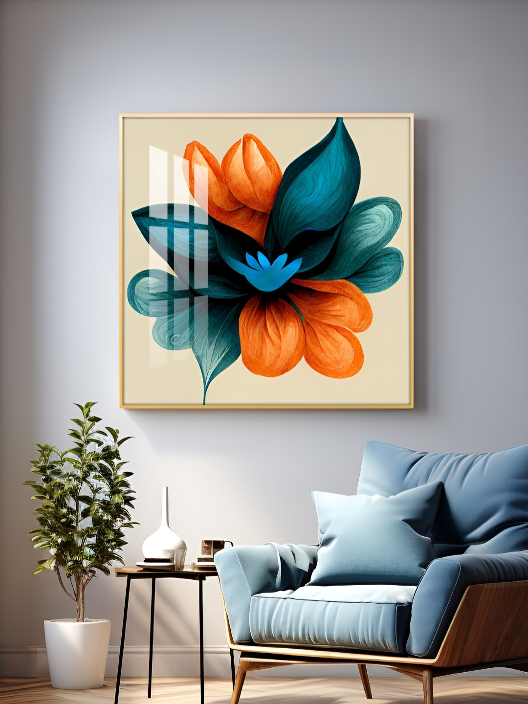 THE NEXT DECOR Abstract Ethereal Petals Plastic Natural Elements Glossy Wall Hangings-18In