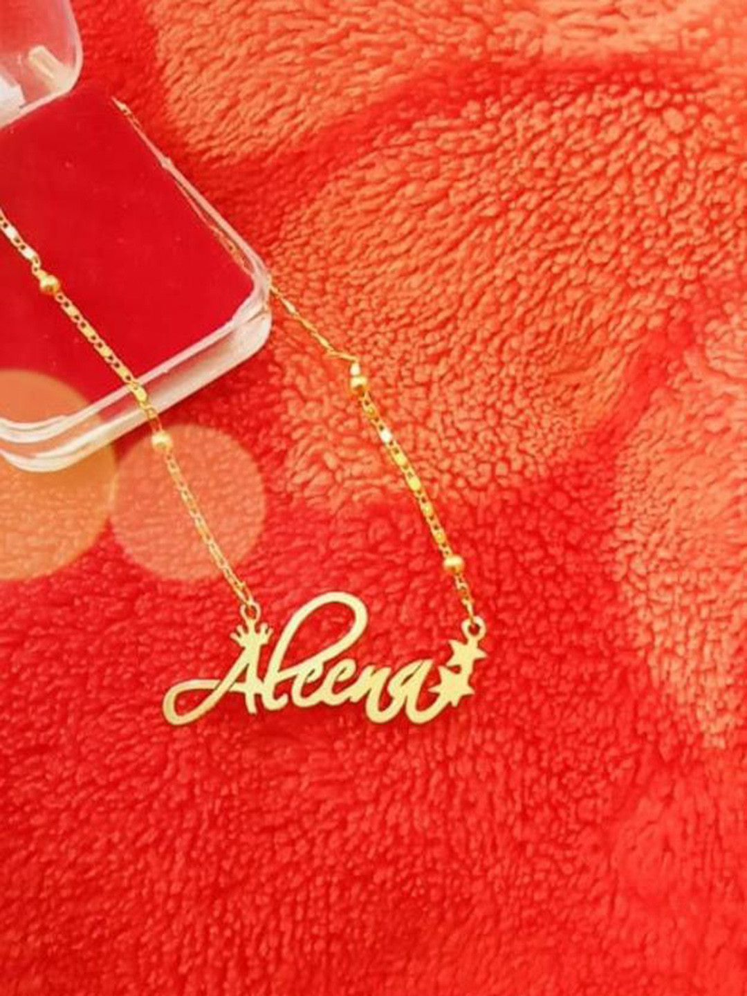 SR Export Gold-Plated Aleena Name Pendant Necklace