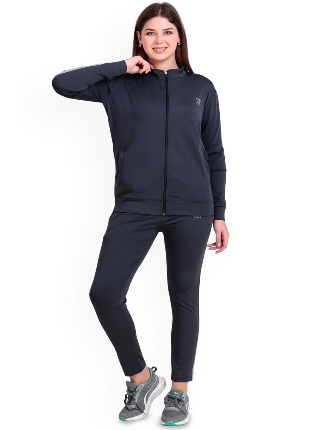 Toxic ADDICTION Women Mock Collar Neck Stylish Tracksuit