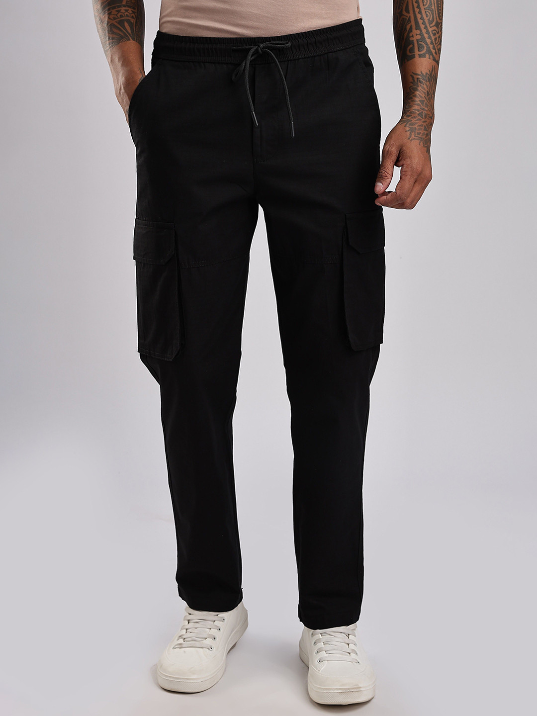 THE BEETEL HOUSE Men Relaxed Fit Ribstop Cargos Trousers