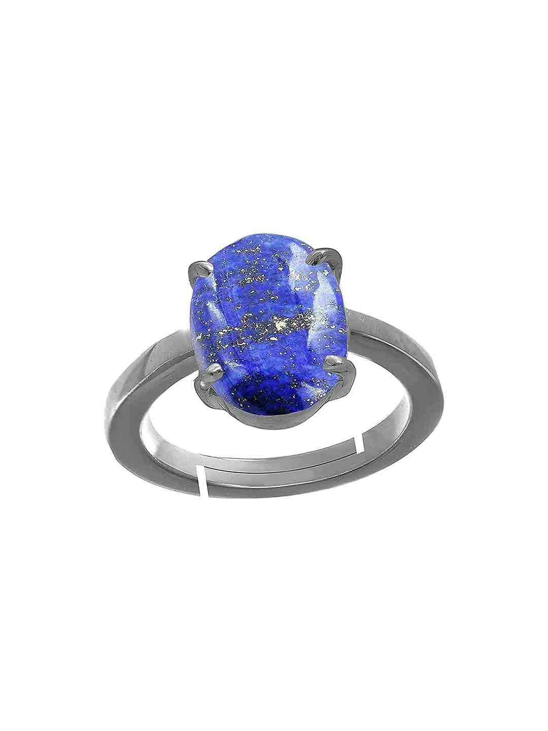RRVGEM Lapis Lazuli Lazwart Gemstone Studded Ring