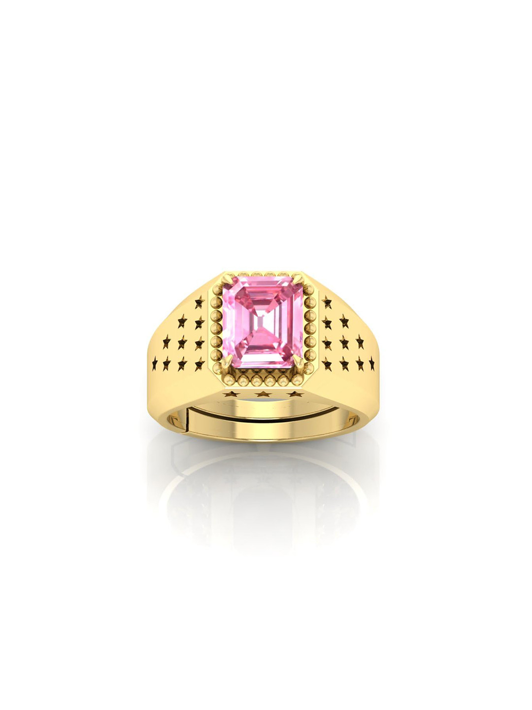 RRVGEM 9.00 KT Pink Sapphire Studded Adjustable Finger Ring