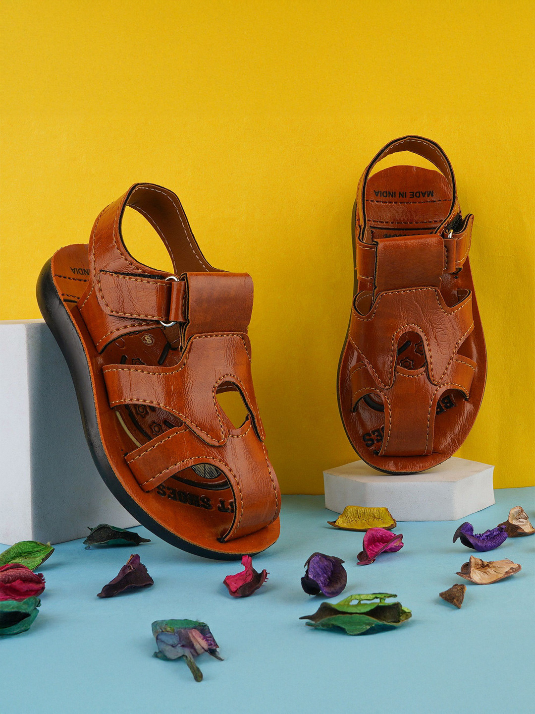 BAESD Boys Casual Pathani Shoe Style Sandals with Velcro Closure