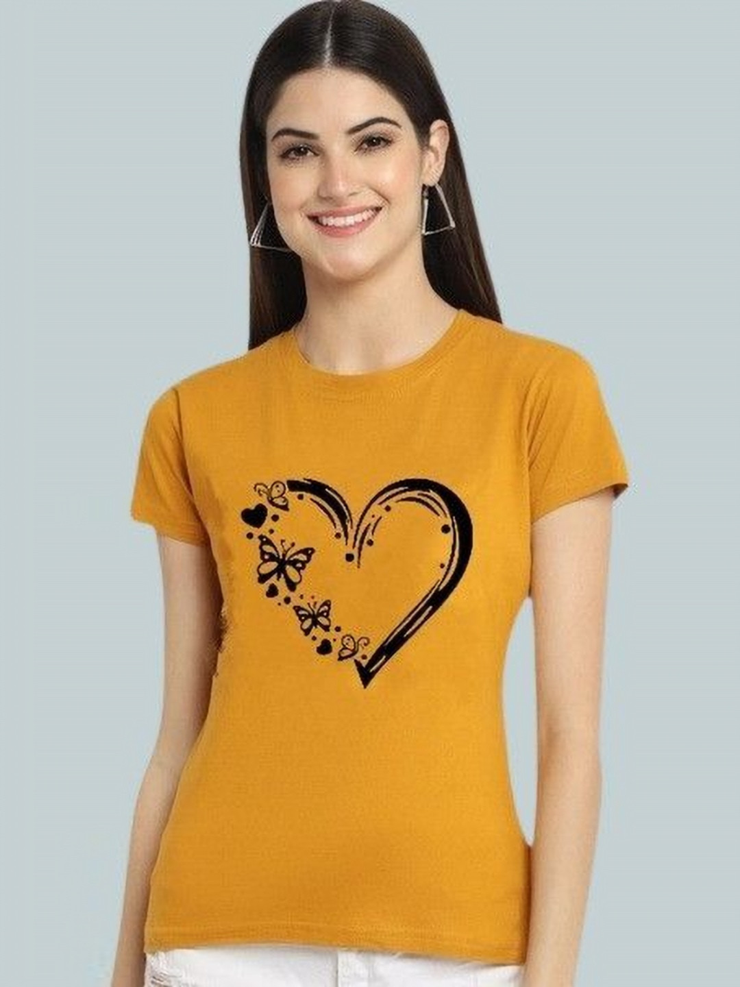 Kasendra Animal Round Neck Cotton Printed T-shirt