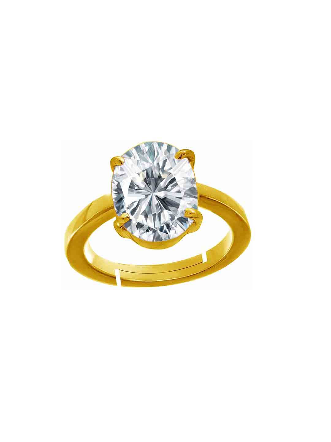 Zircon Ring 6.25 Ratti 6.00 KT Brass Cubic Zirconia Finger Ring