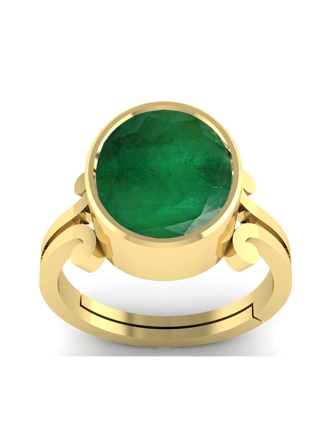 RRVGEM Panna Stone Gold Plated Finger Ring