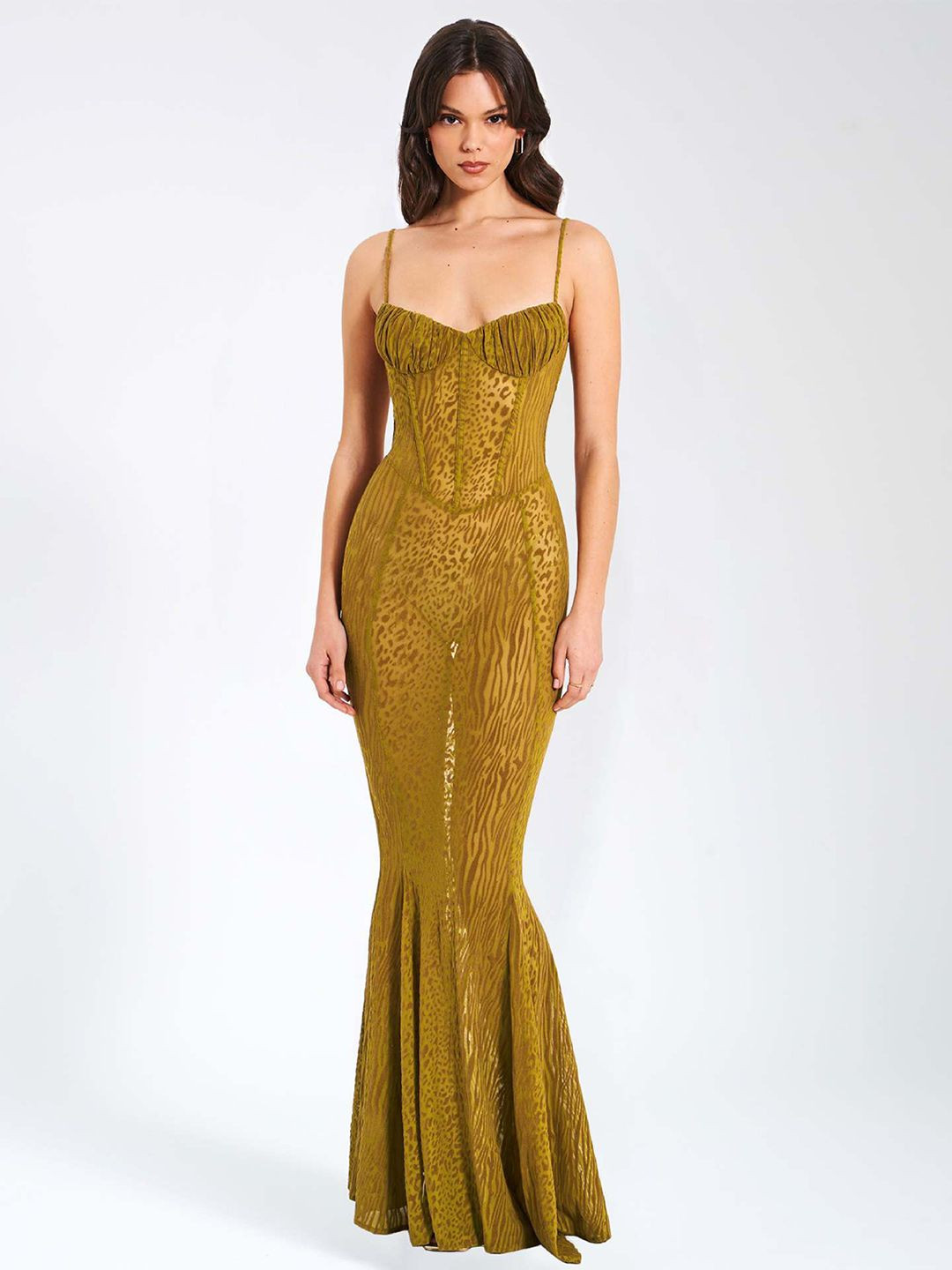 JC Mode Printed Bodycon Maxi Dress