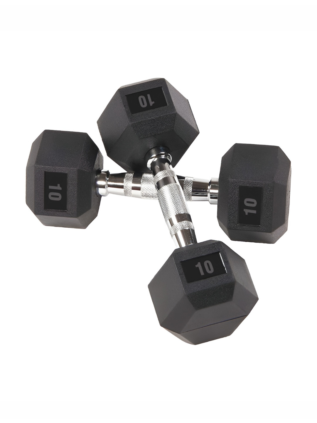 GRIP Set Of 2 Hexagon Fixed Weight Dumbbells - 10 kg Each