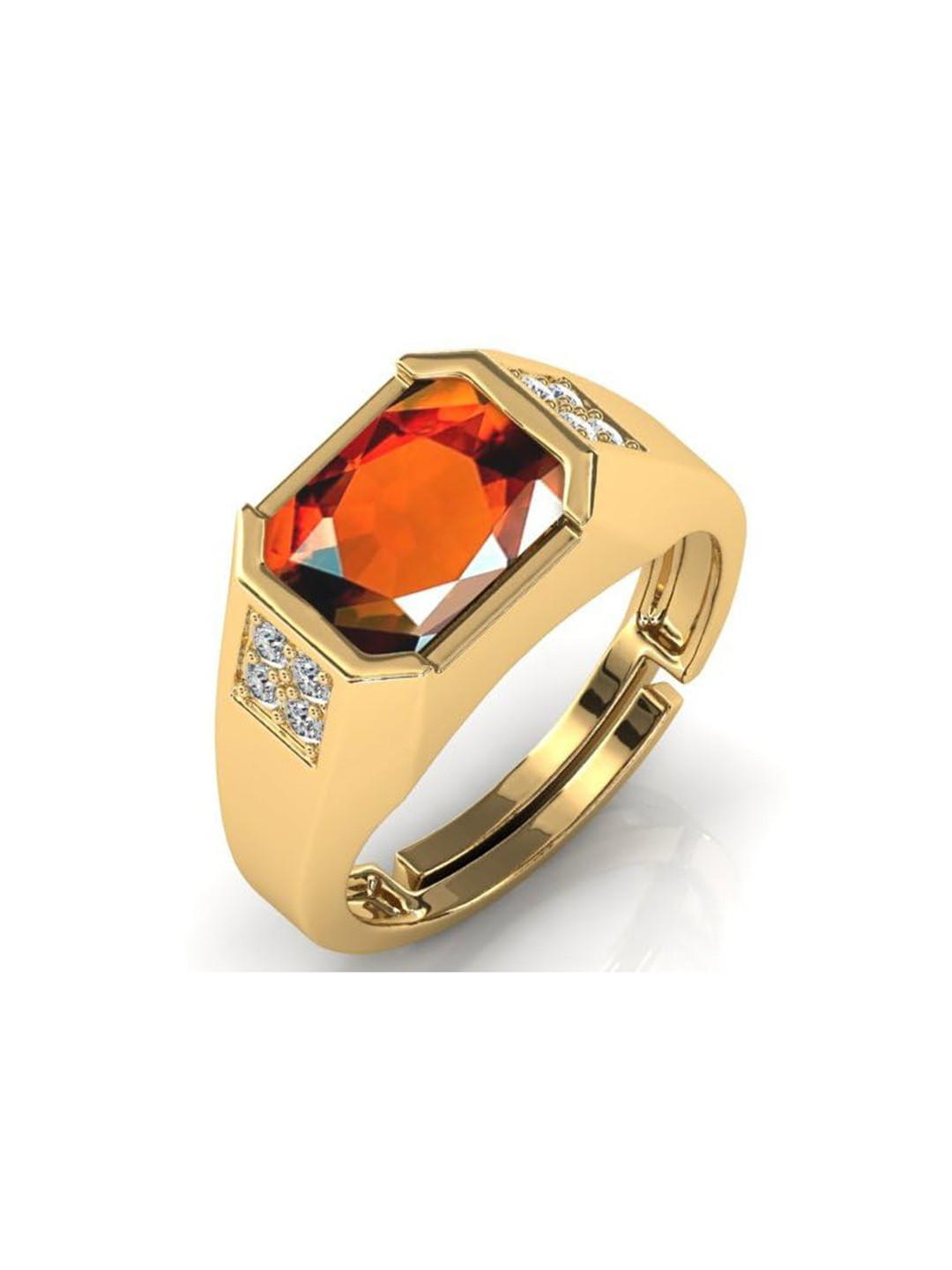 RRVGEM Men 11.50 Ratti Citrine Stone Adjustable Finger Ring