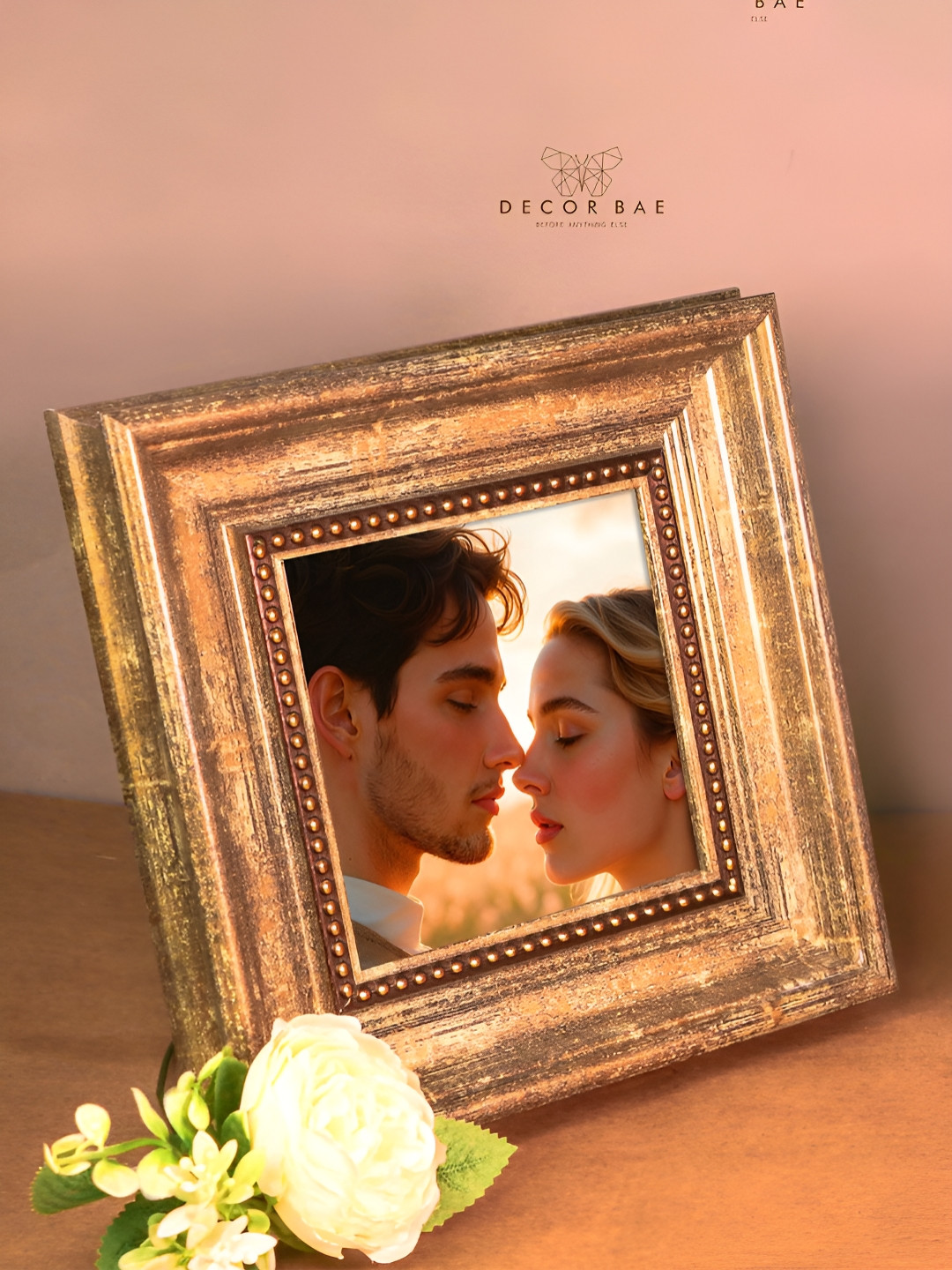DECOR BAE Gold-Toned Table Photo Frame