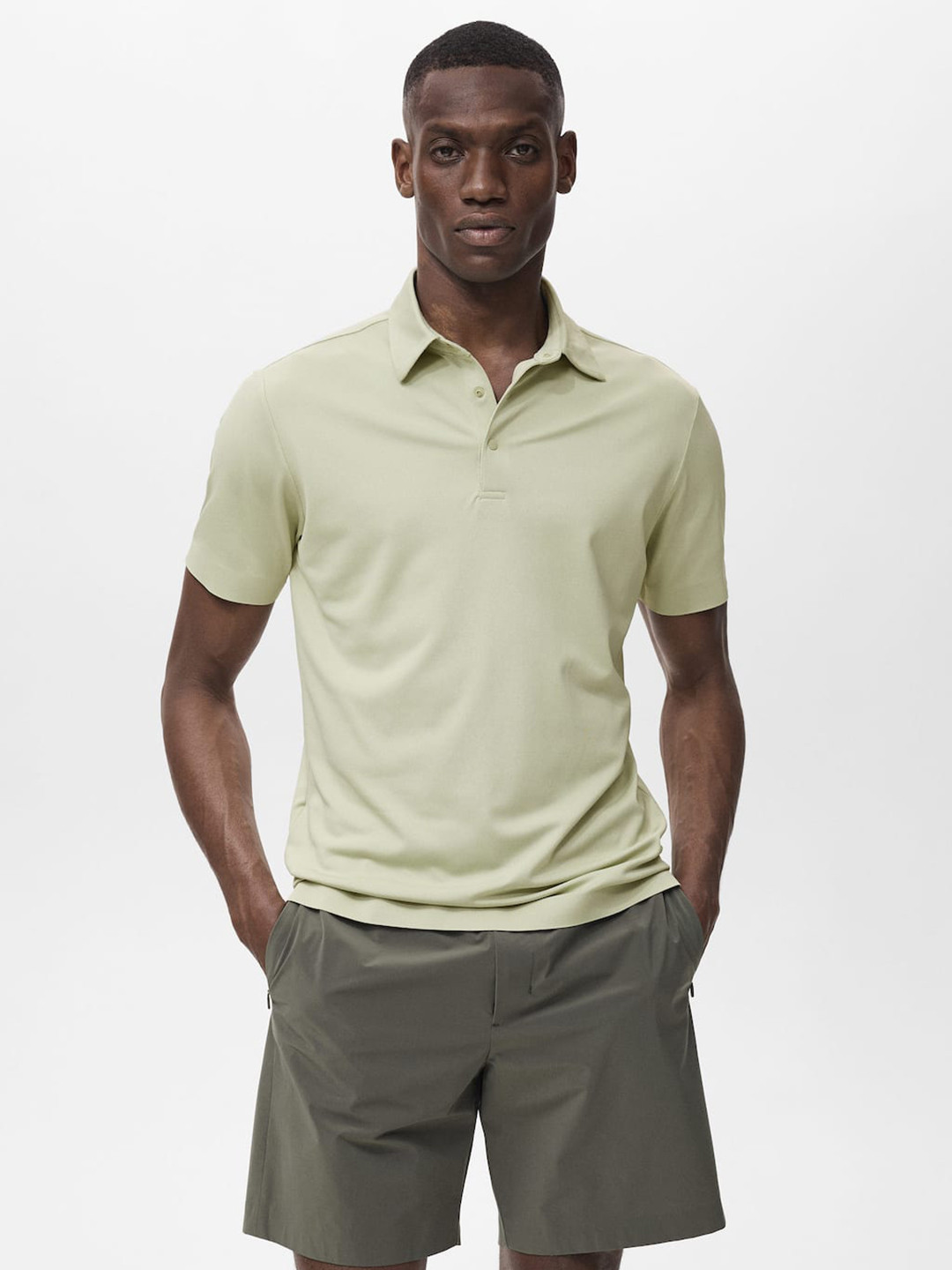 MANGO MAN Performance Cool Max Slim Fit Polo Collar T-shirt
