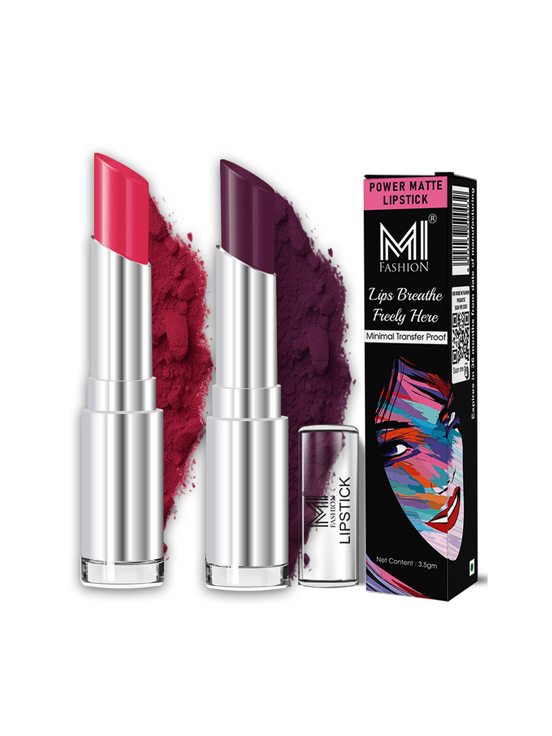 MI FASHION Pack of 2 Super Matte  Non Drying Comfortable Wear Lip Color Duo