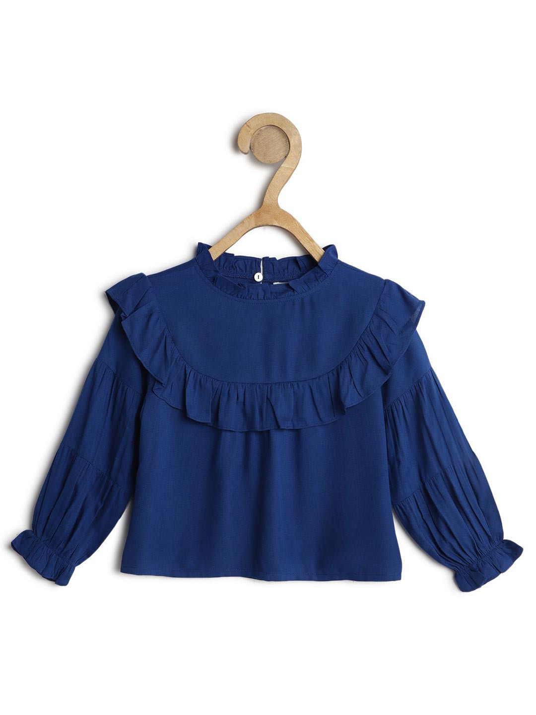 Chuppan chupai Girls Solid Ruffles Top