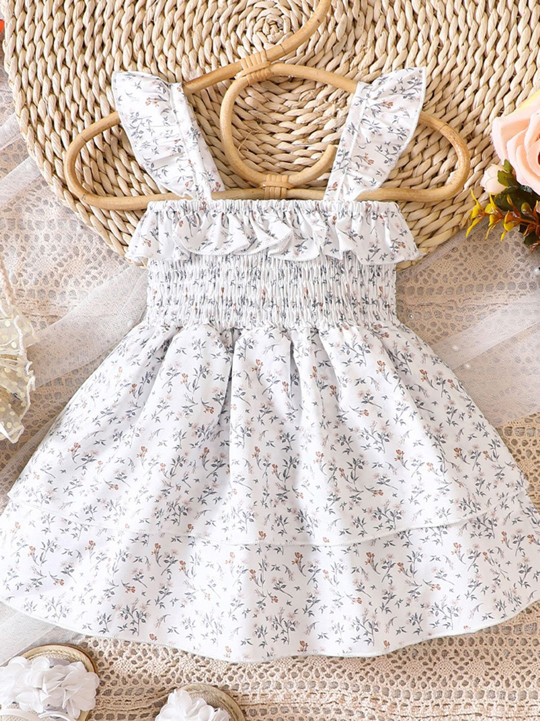YK Women Self Design Print Peplum Dress