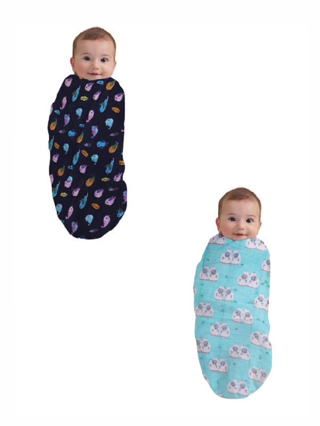 Polka Tots Kids Organic Muslin Swaddle Blankets Pack of 2 for Newborns