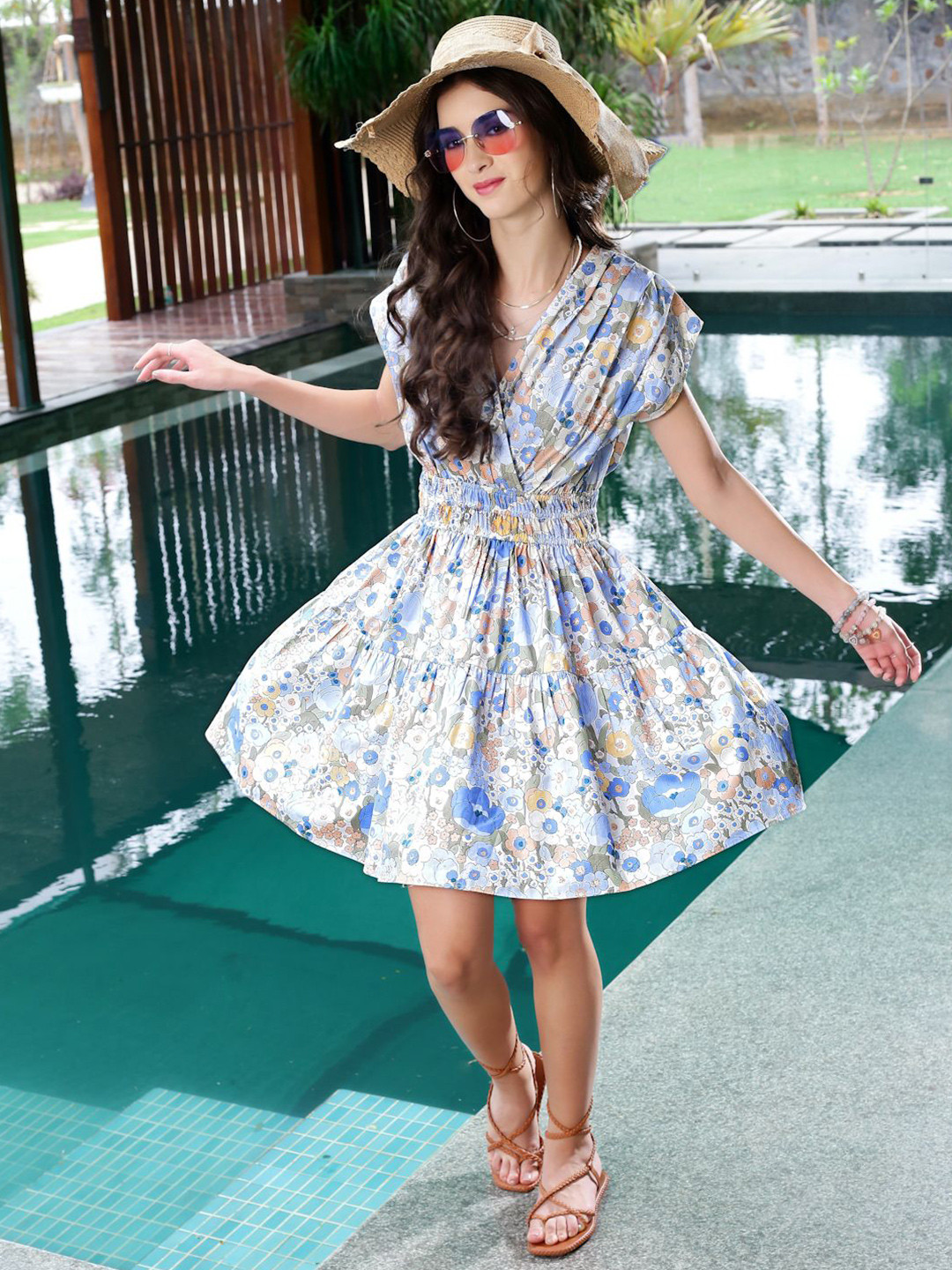 Sera Women Premium Pure Cotton Bloom Poolside Princess Vibes Dress