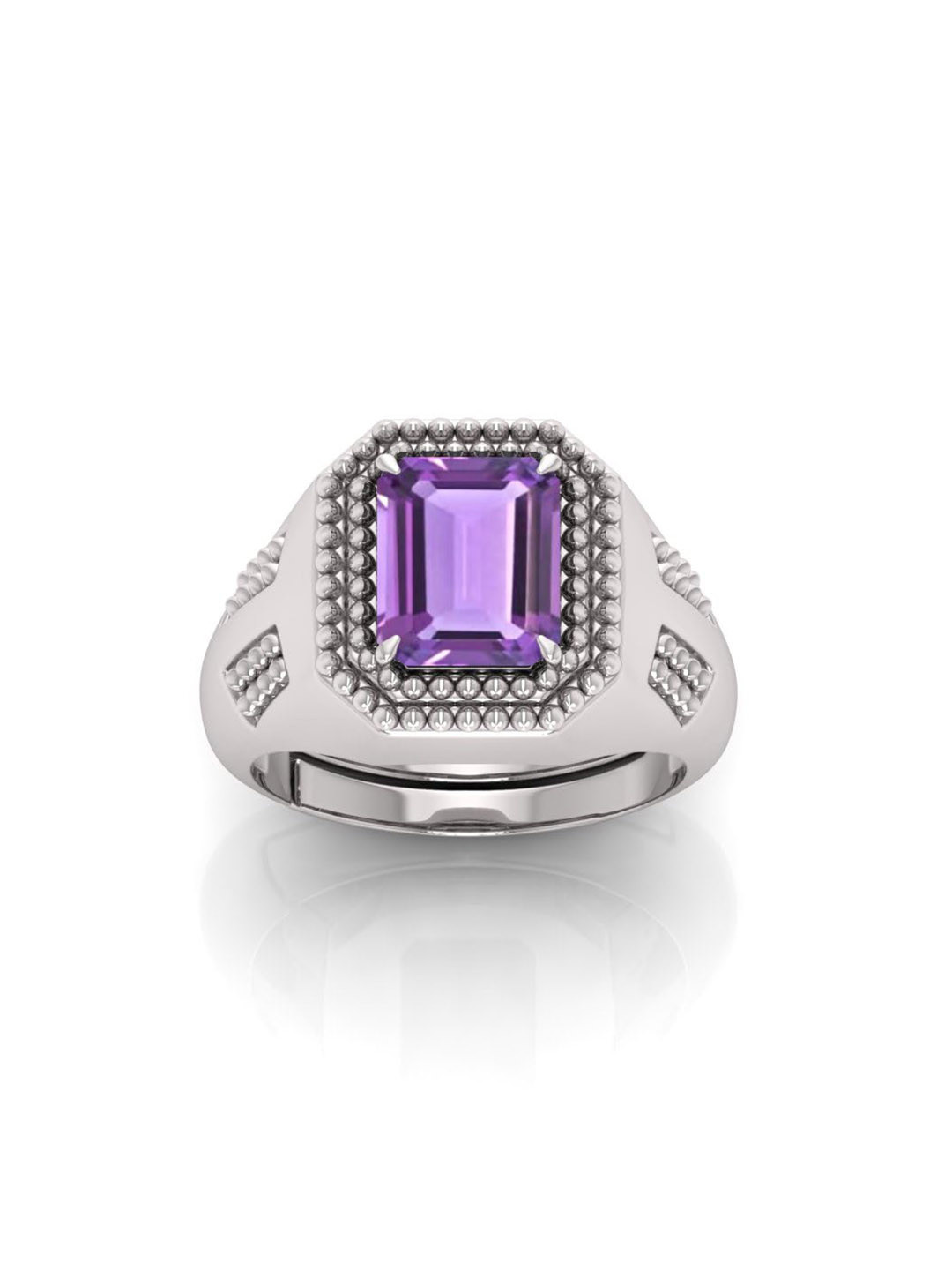 RRVGEM Set Of 5 Amethyst Finger Ring