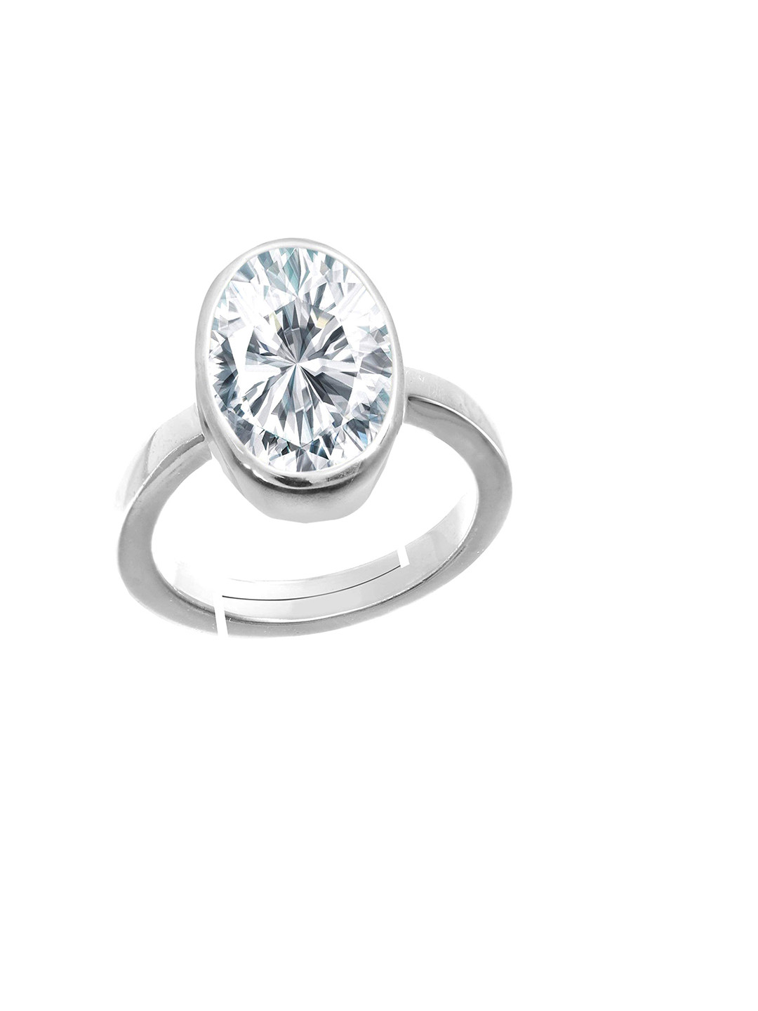 RRVGEM 9.00 KT Round Shape Cubic White Zircon Ring