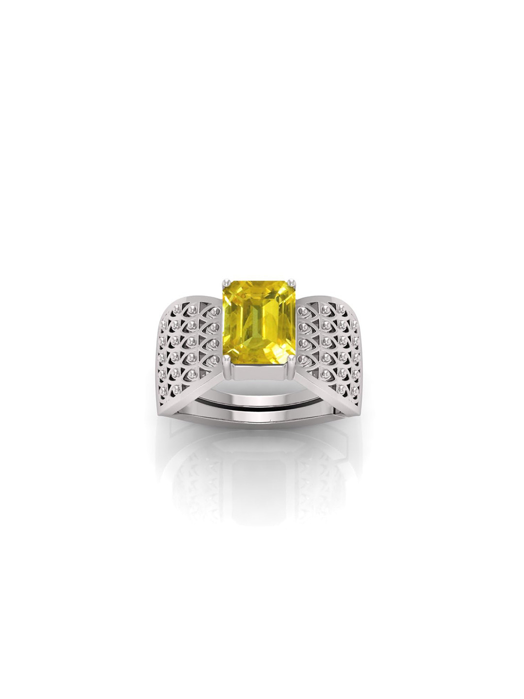 RRVGEM 8.00 Ratti Silver Plated Yellow Sapphire Ring