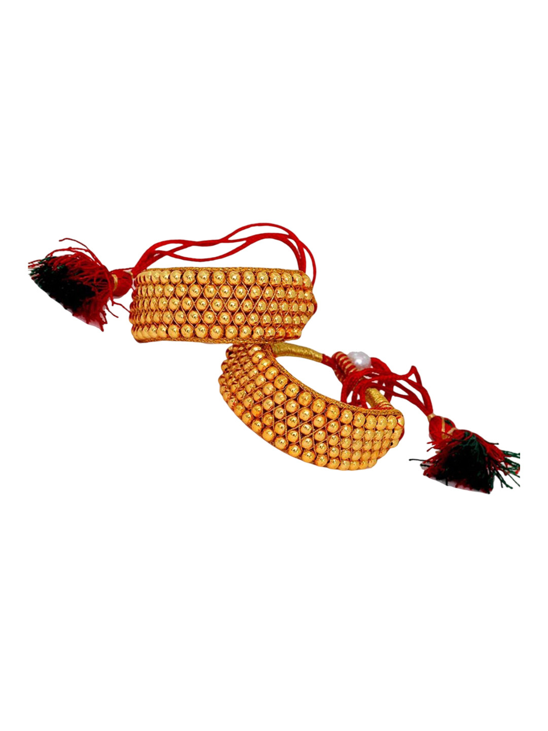 NIKYANKA Set Of 2 Gold-plated Artificial Beads Beaded Armlet Bracelet