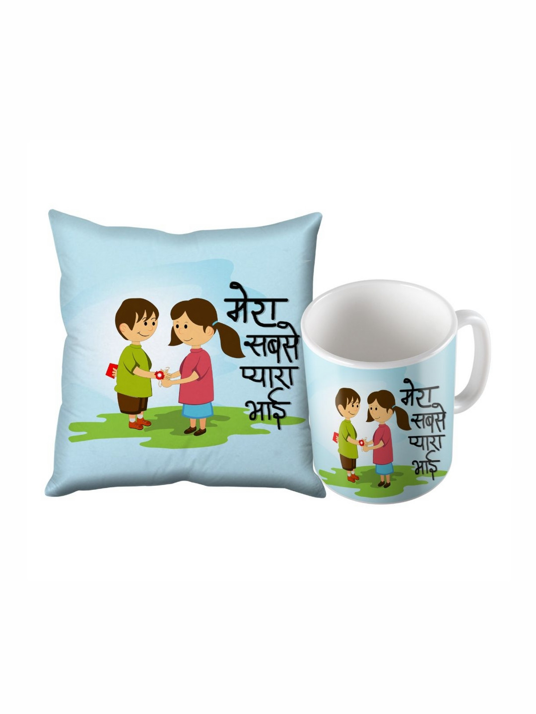 SKYTRENDS Multicolour Conversational Satin Washable 2 Pcs Cushion Covers - 12 x 12 Inches