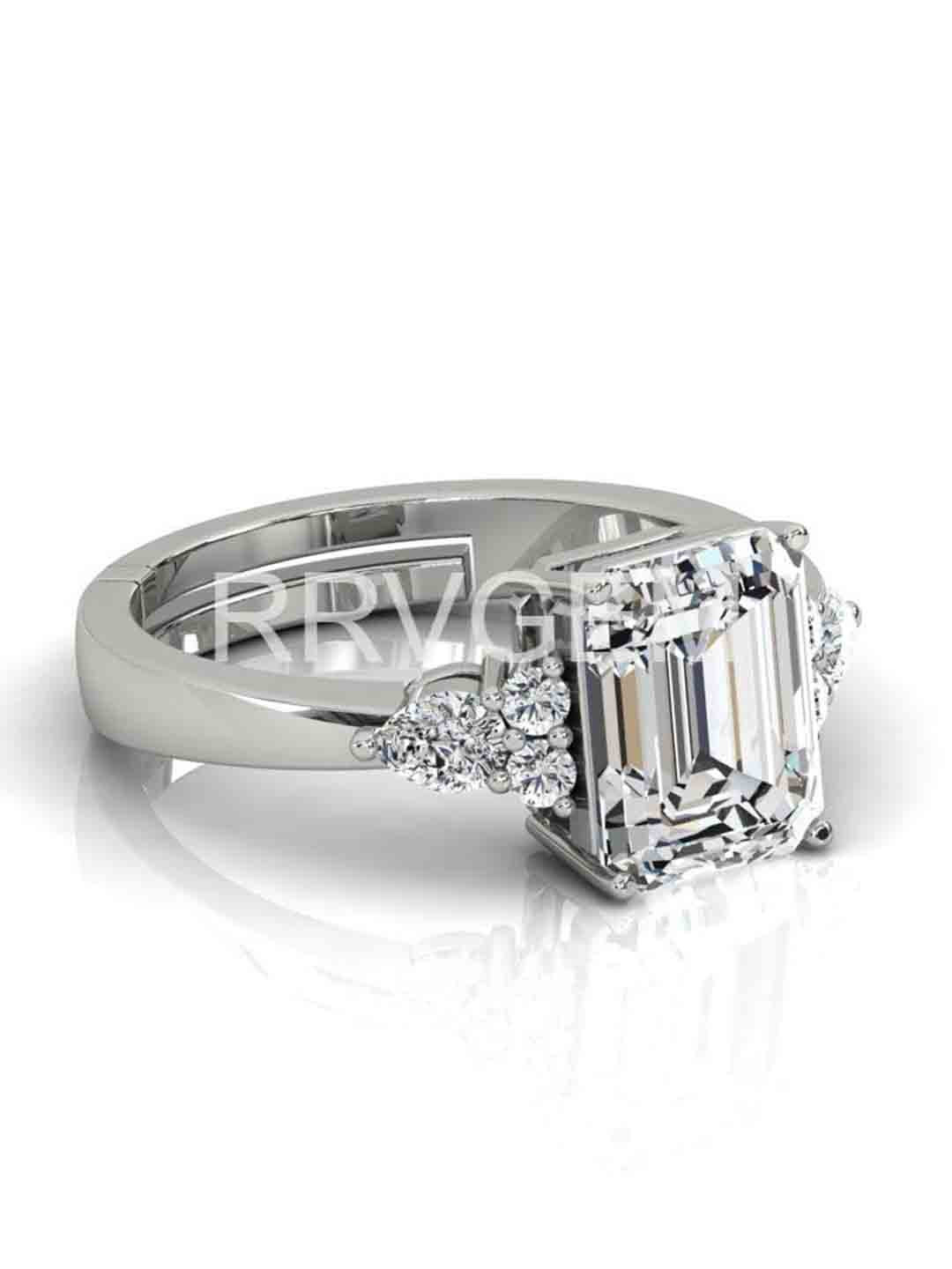 RRVGEM 2 KT Emerald Stone Finger Ring