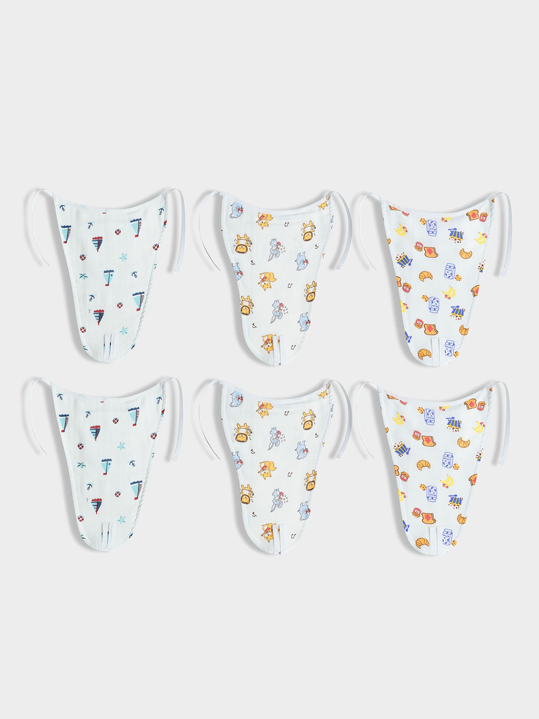 Orange Sugar Set Of 6 Muslin Cotton Printed Nappies