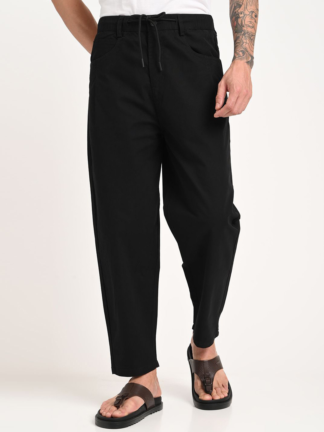 Blu MNKY Men Smart Loose Fit Trousers