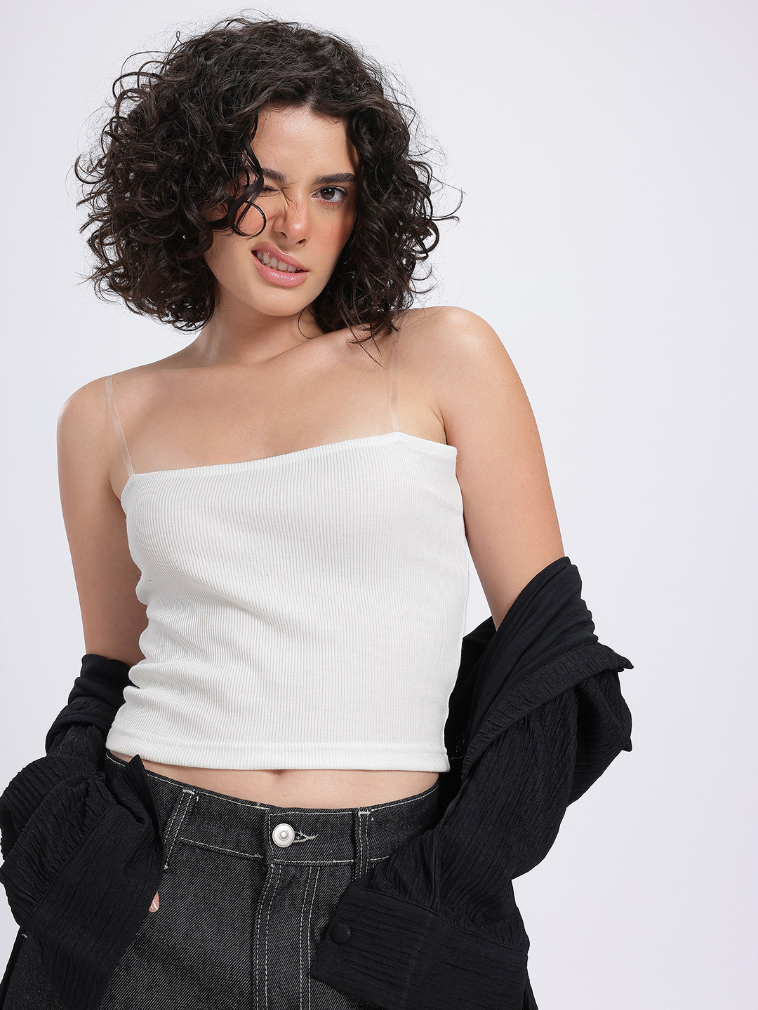 glitchez Ribbed Tube Top