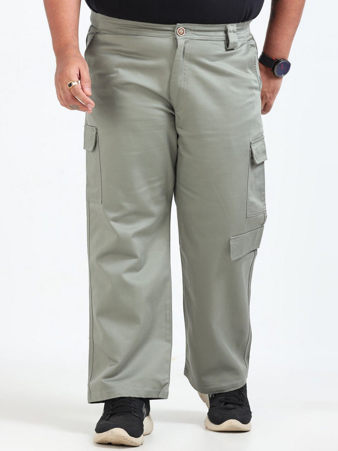 THE BEETEL HOUSE Men Plus Size Losse Fit Boohoo Curve Cargos Trousers