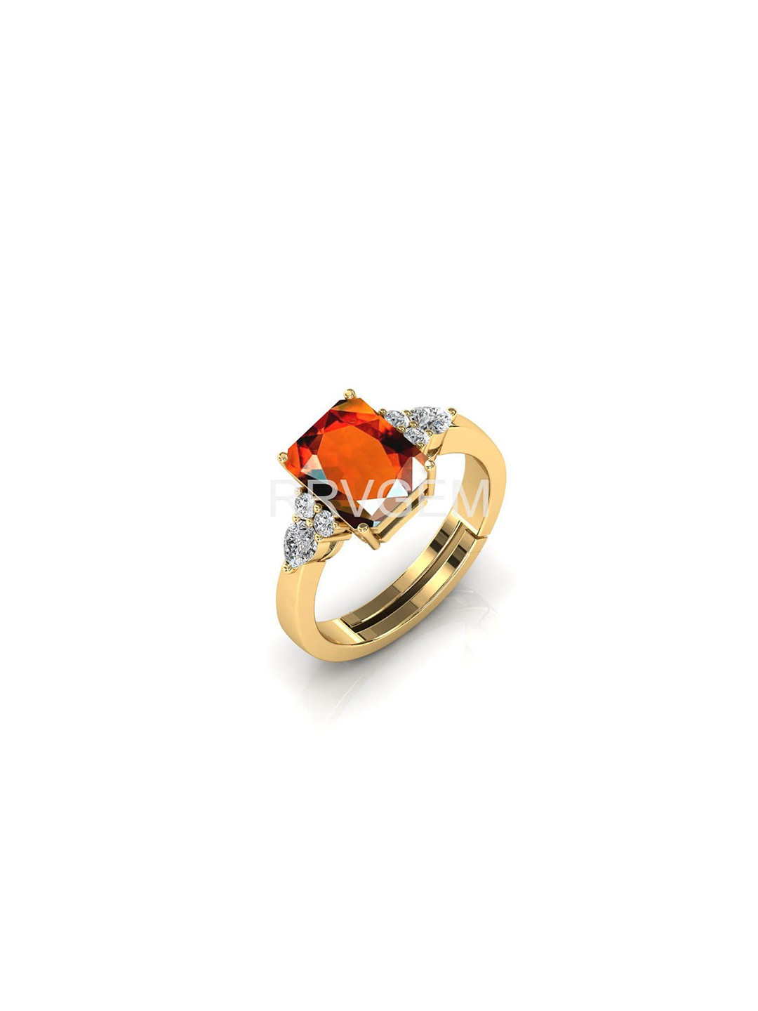 RRVGEM 6.5 Ratti Hessonite Finger Ring