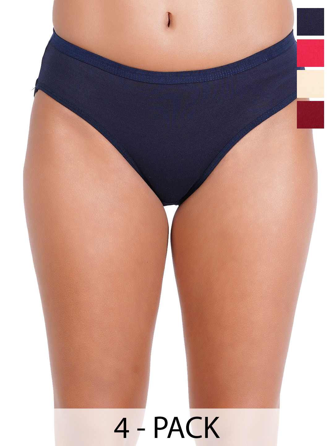 Liigne Pack Of 4 Mid-Rise Basic Briefs VCPC2000-XS
