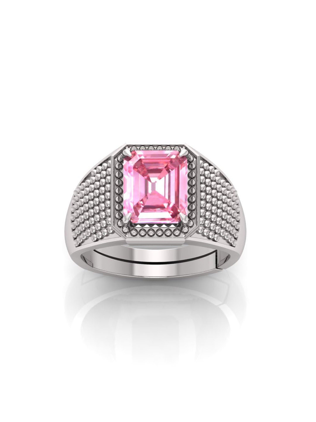 RRVGEM Unheated Untreated Pink Sapphire Adjustable Ring
